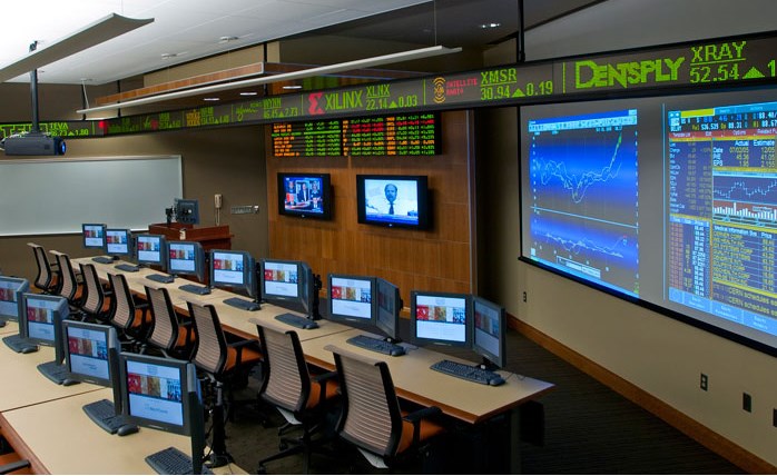 une salle de trading