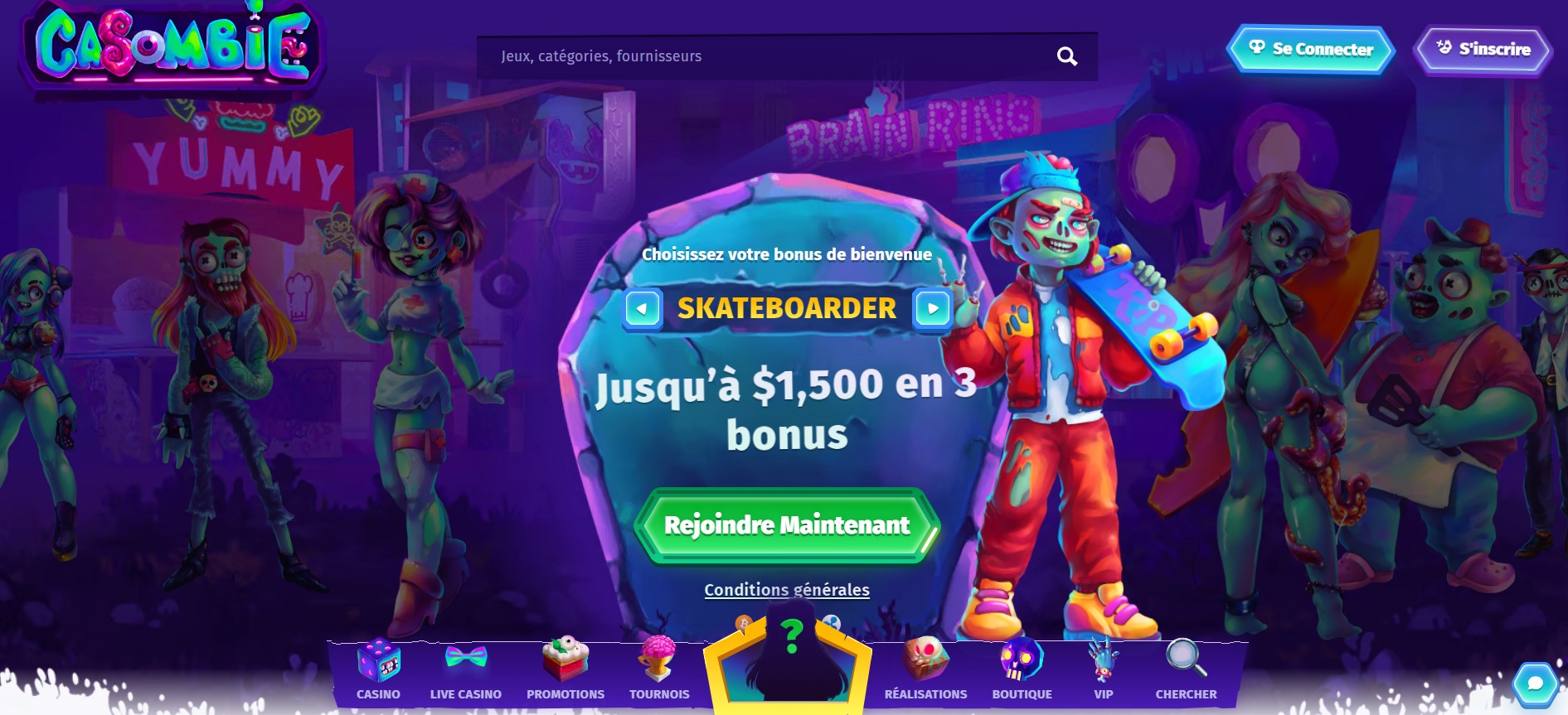 Bonus du casino en ligne Casombie 