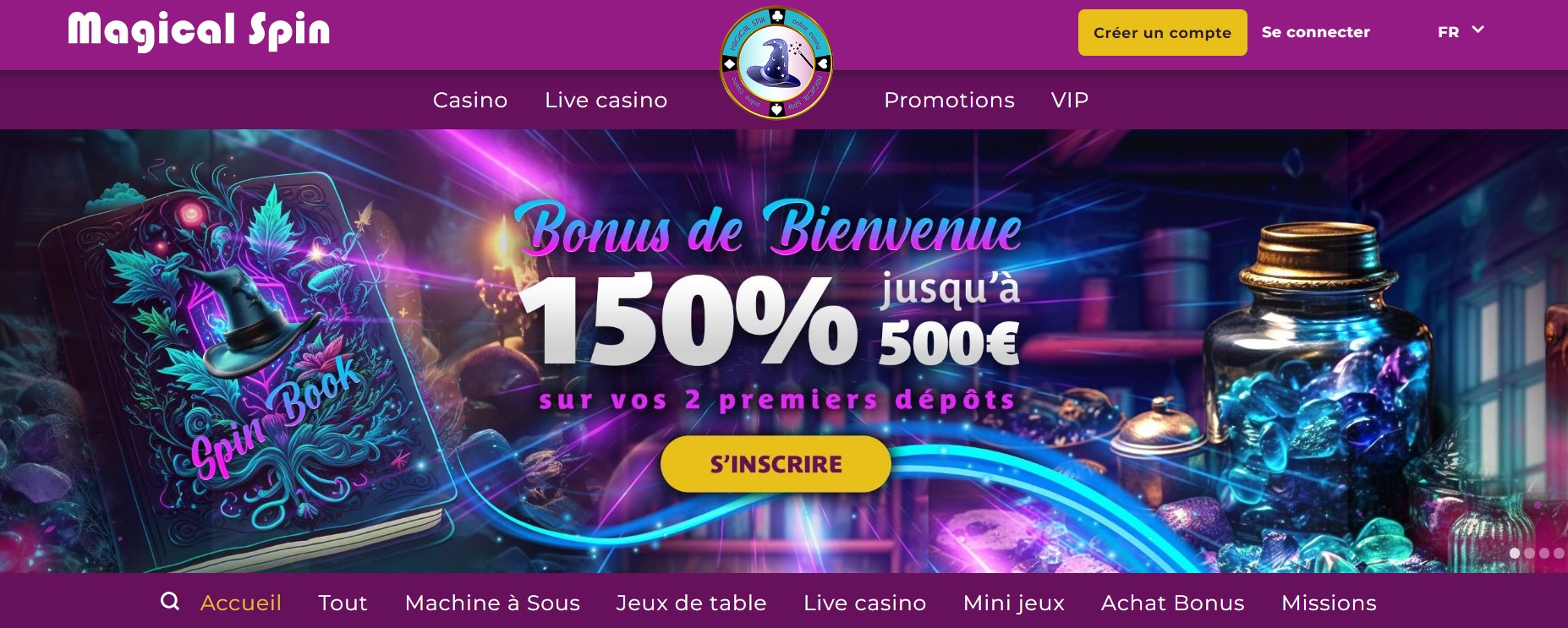Système de bonus au casino en ligne Magical Spin