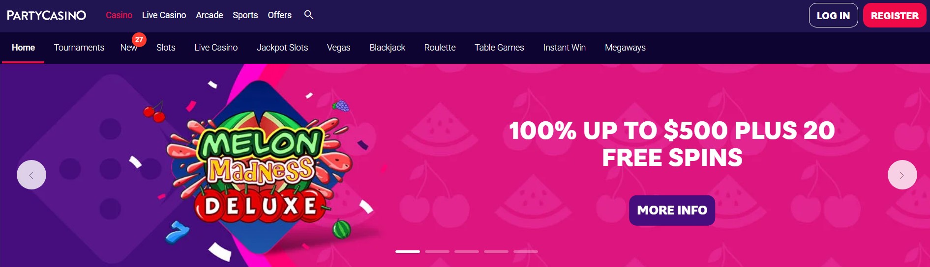 Bonus du casino en ligne Party