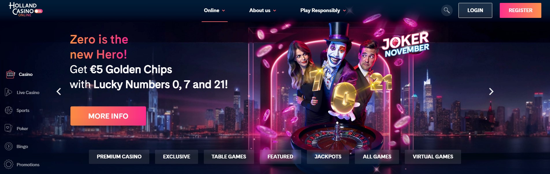 Bonus du casino en ligne Holland