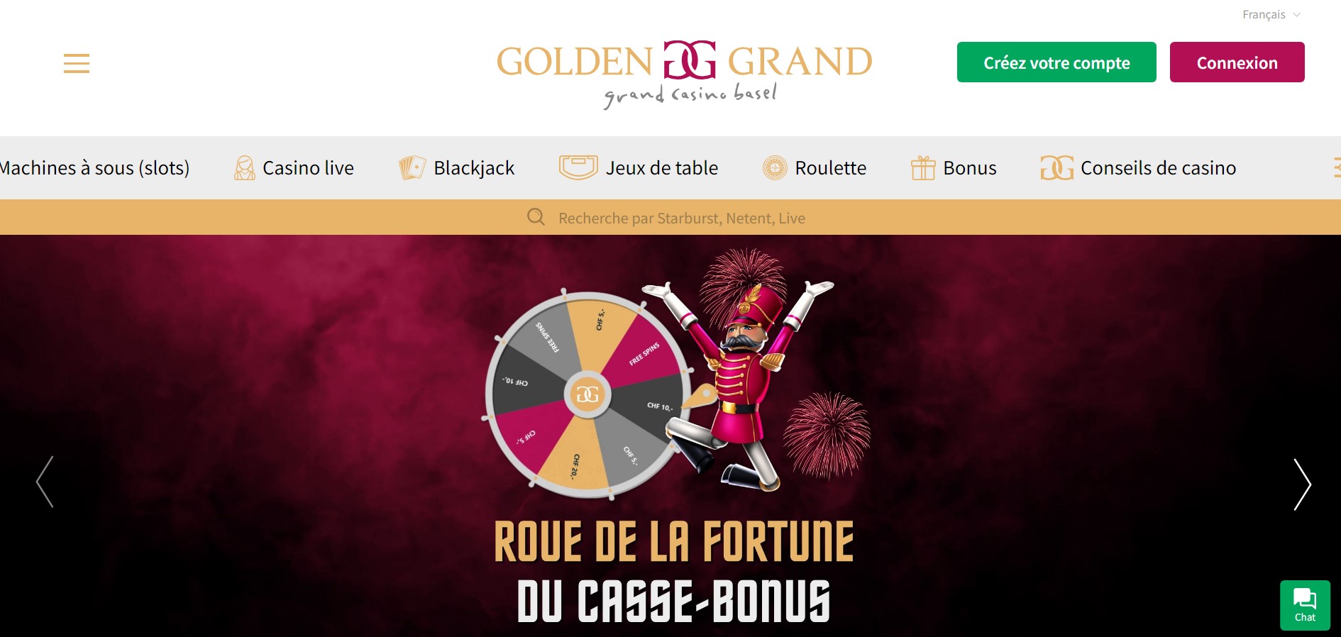 Programme de bonus du casino Golden grand