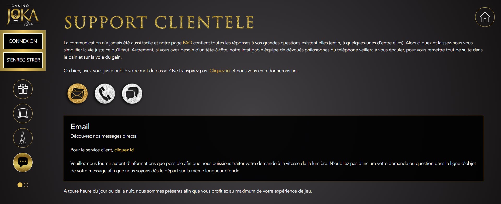 Service clientèle Casino Joka